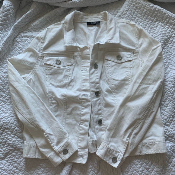 a.n.a Jackets & Blazers - a.n.a. White Button Down Jean Jacket